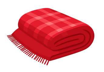 Fototapeta premium Czerwony złożony koc ilustracja