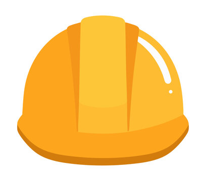 Ż&oacute;łty kask ochronny roboczy BHP ilustracja