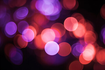 a bunch of blurry lights are in the dark