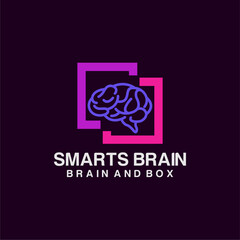Abstract Creative Brain Brainstorming Neurology Education Science Smart Logo Template Vector