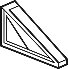 Window wedge stop  vector line art black and white , white background