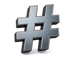 Fototapeta premium 3D metallic hashtag