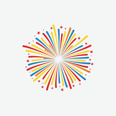 Obraz premium Download vibrant fireworks vector graphics in high resolution. Perfect for New Year, celebration, festival, and party designs. 