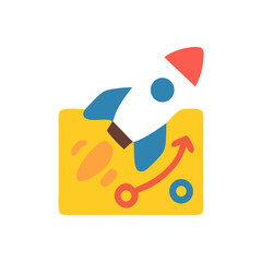 Startup Launch Strategy Icon. vector