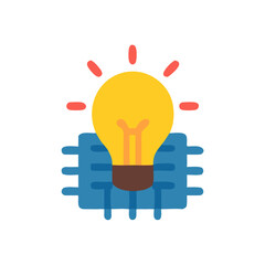 Tech Idea Lightbulb Icon. Vector.