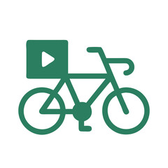 Bicycle green courier icon representing sustainable logistics delivery