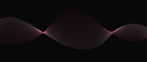 Abstract wave lines in maroon-cream gradient on minimalist background. Futuristic and dynamic look, perfect for tech, digital, and modern design projects.