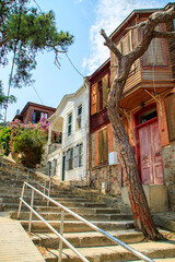 View of houses in the old island town in istanbul