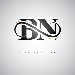  BN Creative Letter Logo with Infinity Symbol – Elegant Minimal Monogram Design for Premium Business Branding, Identity, and Modern Typography