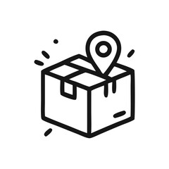 Package Delivery Icon with Location Pin – Shipping and Tracking Symbol