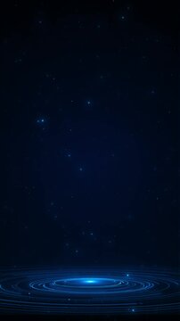 Hologram Virtual Interface display Futuristic blue Dynamic abstract digital HUD space circles particles. innovation virtual portal vortex. cyber technology, sci-fi interfaces Interface background