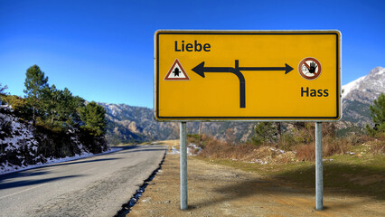 Signposts the direct way to love versus to hate