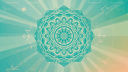 Festival Background Round Floral Ornament stock illustration, pattern arabic islamic east style