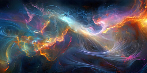 Abstract Colorful Nebula, ai generated.