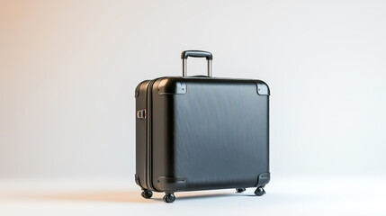 Black travel suitcase isolated on white background