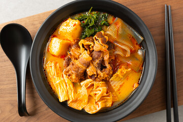 Malatang with Beef, Vegetables, and Other Chinese Ingredients