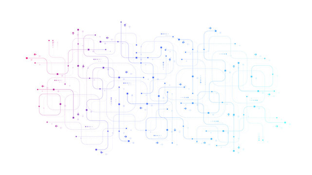 Motherboard technology abstract texture design. Creative idea AI banner concept for internet technology. Software coding. Digital concept for poster, cover, banner, header, web, presentation template.