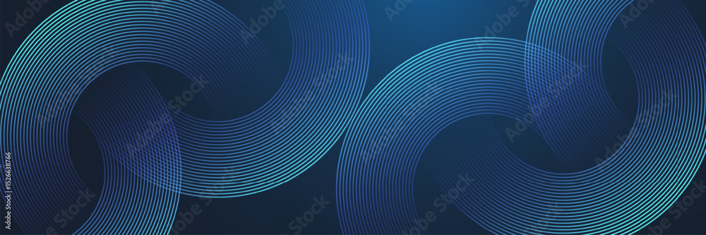 Poster modern abstract blue background with circle lines. geometric stripe line art design for poster, broc