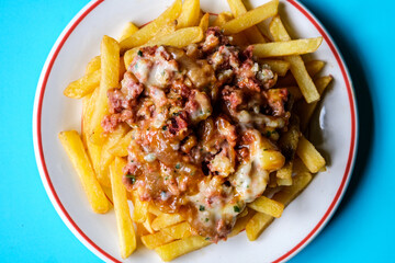Classic Meal Of Corned Beef Hash and Chips
