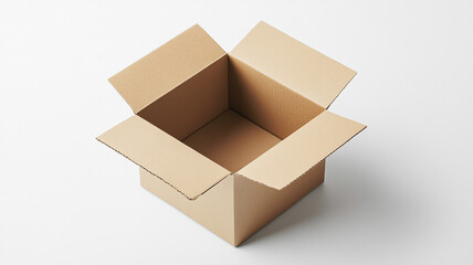 a cardboard box mockup isolated on a white background