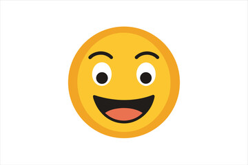 Vector Emoji Face with Smile for Chat, Social Media, and Humor Concepts