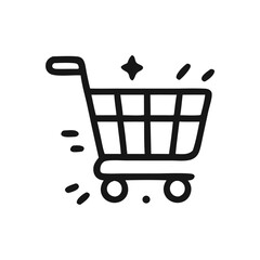 Shopping Cart Icon – E-commerce and Retail Line Art