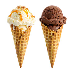 Vanilla Chocolate Ice Cream Cones