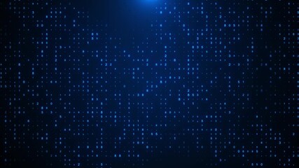 Random digital data matrix of binary code numbers text space. motion background for technology, cyberspace big data Digital world data space number. cyber security, data code, communication business - Powered by Adobe