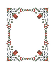 Islamic Eslimi Art Frame – Iranian Floral Border Vector for Text