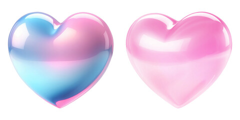 Transparent Background 3D Heart Holographic Icon