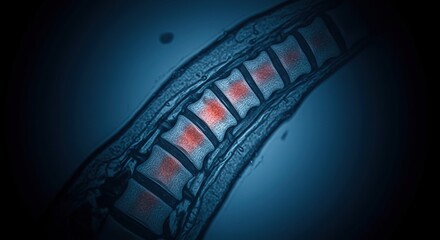 Naklejka premium Spinal column with red marks