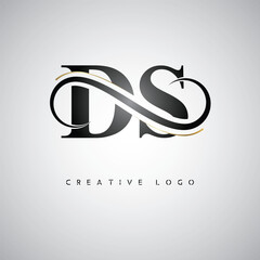 Fototapeta premium DS Creative Letter Logo with Infinity Symbol – Elegant Minimal Monogram Design for Premium Business Branding, Identity, and Modern Typography