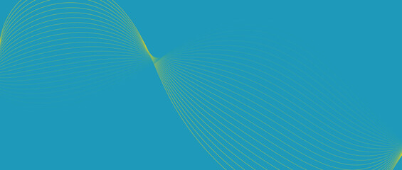 Abstract wave lines in blue yellow gradient on minimalist background. Futuristic and dynamic look, perfect for tech, digital, and modern design projects.
