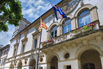 Saint-Remy-de-Provence in France, village in the south, the city hall in the center
