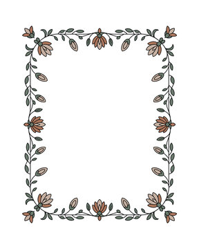 Islamic Eslimi Art Frame &ndash; Iranian Floral Border Vector for Text