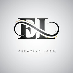  EL Creative Letter Logo with Infinity Symbol – Elegant Minimal Monogram Design for Premium Business Branding, Identity, and Modern Typography
