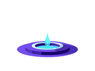 a simple flat 2d icon of a 'respawn' point, with a glowing circular portal on the ground, minimalist design, solid blue and purple colors, clean sharp lines, no shadows