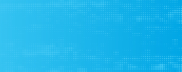 Halftone dots on blue background. Comic pop art style blank layout. Template design for comic book, presentation, sale or web banner. Vector illustration