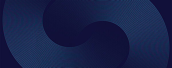Abstract Digital Circles of Particles with Noise. Futuristic Circular Sound Wave. Big Data Visualization. 3D Virtual Space VR Cyberspace. Crypto Currency Concept. Vector Illustration.