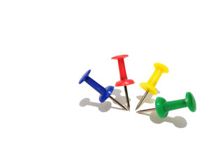 colorful push pins isolated