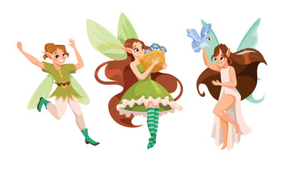 Charming and enchanting fairies gracefully depicted in vibrant, colorful fantasy artwork