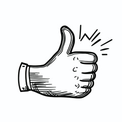 Hand-drawn thumbs up graphic