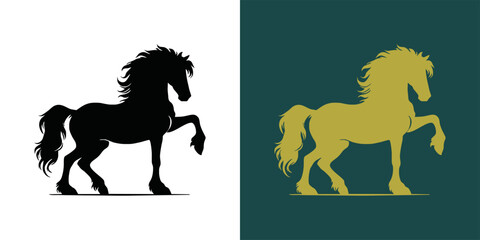 Modern horse silhouette logo. Vector illustration template, Horse gallop emblem. Nature-inspired badge design, Equine logo. Horse silhouette icon, Majestic horse symbol. Premium brand identity concept