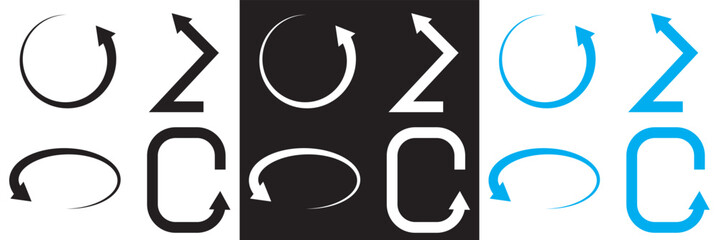 Arrows icon set. Icon of transfer, exchange, direction, cursor, piointer, switch, change, swap,  etc.  Vector illustration. isolated on white and black background. EPS 10