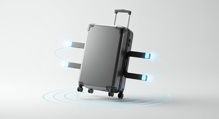 Fototapeta premium Modern gray suitcase product image