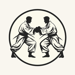 Martial Arts Duel Silhouette