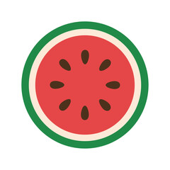 Summer Festival Half Sliced Watermelon Fruit Icon  
