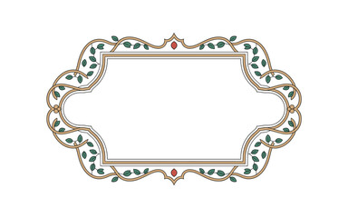 Islamic Eslimi Art Frame – Iranian Floral Border Vector for Text