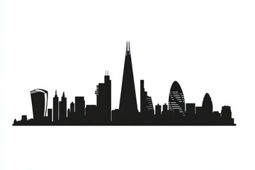 Naklejka premium Modern london city silhouette illustration urban.