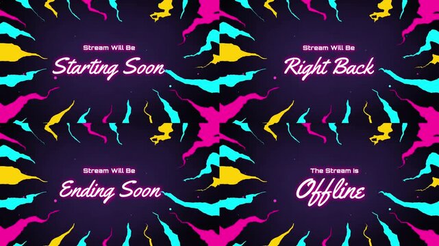 Stream overlay pack with pink yellow and blue streaks.